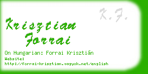 krisztian forrai business card