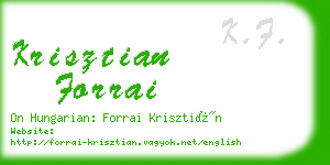 krisztian forrai business card